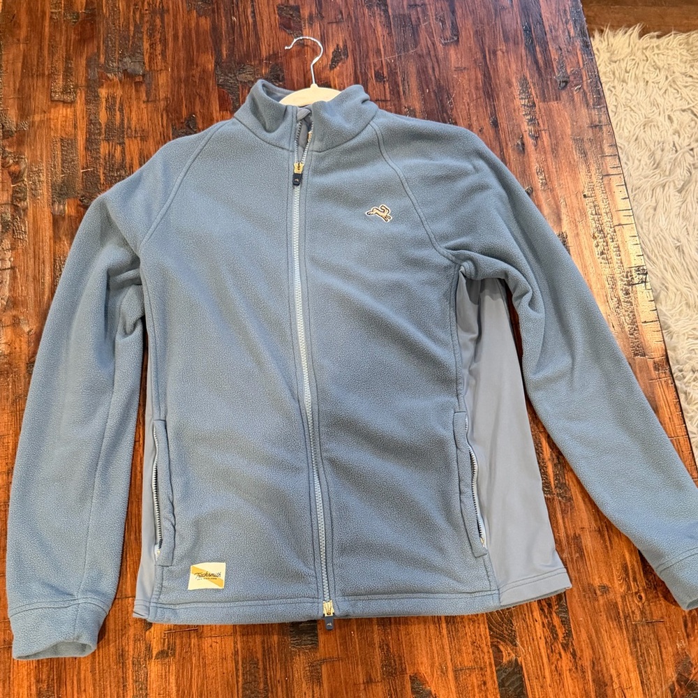 Tracksmith Franklin Blue Fleece Jacket with Embroidered Logo